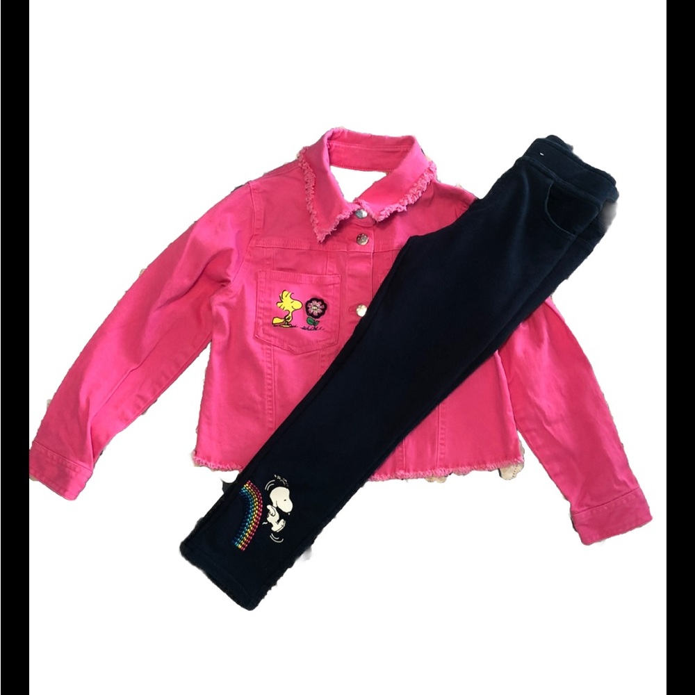 Set PEANUTS Snoopy jacket and pants, girls size 6/7